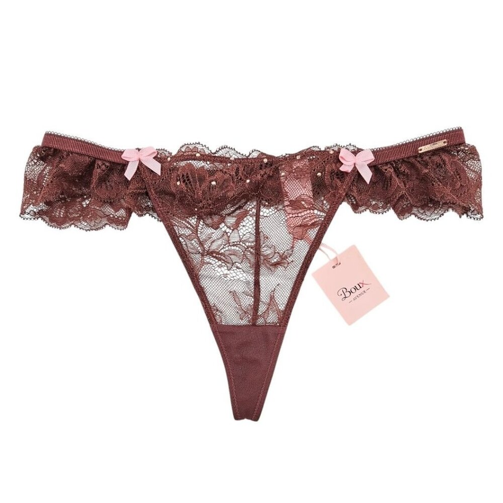 Boux Avenue Womens 6‎ Maddie Thong in Chocolate NWT